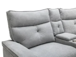 Canapé D'angle Panoramique Relax électrique En Tissu Gris BENJAMIN -Canapé Soldes Boutique canape 15289015