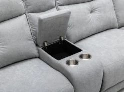 Canapé D'angle Panoramique Relax électrique En Tissu Gris BENJAMIN -Canapé Soldes Boutique canape 15289041