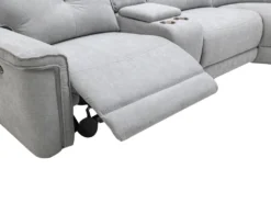 Canapé D'angle Panoramique Relax électrique En Tissu Gris BENJAMIN -Canapé Soldes Boutique canape 15289059