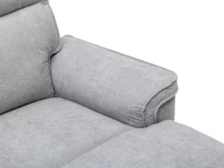 Canapé D'angle Panoramique Relax électrique En Tissu Gris BENJAMIN -Canapé Soldes Boutique canape 15289091