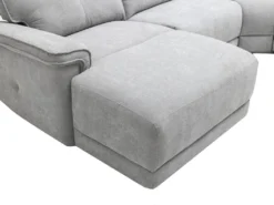 Canapé D'angle Panoramique Relax électrique En Tissu Gris BENJAMIN -Canapé Soldes Boutique canape 15289119