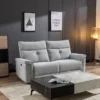 Canapé 2 Places Relax électrique En Tissu Gris BENJAMIN