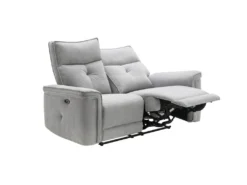 Canapé 2 Places Relax électrique En Tissu Gris BENJAMIN -Canapé Soldes Boutique canape 15290063