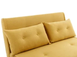 Canapé 2 Places Convertible En Tissu Jaune Moutarde URIBIA -Canapé Soldes Boutique canape 15882249