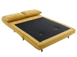 Canapé 2 Places Convertible En Tissu Jaune Moutarde URIBIA -Canapé Soldes Boutique canape 15882251