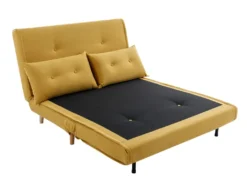 Canapé 2 Places Convertible En Tissu Jaune Moutarde URIBIA -Canapé Soldes Boutique canape 15882253