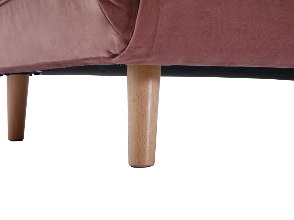 Canapé 2 Places Convertible En Velours Rose Poudré URIBIA 7 Canapé 2 Places Convertible En Velours Rose Poudré URIBIA – Image 7