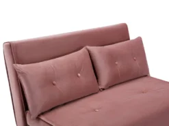Canapé 2 Places Convertible En Velours Rose Poudré URIBIA 15 Canapé 2 Places Convertible En Velours Rose Poudré URIBIA -Canapé Soldes Boutique canape 15886311