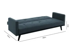 LEON - Canapé Convertible Gris Foncé Avec Pieds Bois -Canapé Soldes Boutique canape 15907939