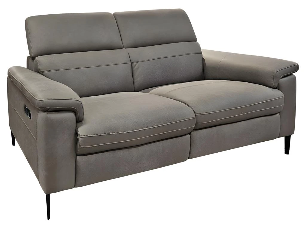 Canapé Relax 2 Places Tissu Microfibre Taupe Avec Prise USB - CHOPPER 2 Canapé Relax 2 Places Tissu Microfibre Taupe Avec Prise USB - CHOPPER – Image 2