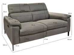 Canapé Relax 2 Places Tissu Microfibre Taupe Avec Prise USB - CHOPPER 9 Canapé Relax 2 Places Tissu Microfibre Taupe Avec Prise USB - CHOPPER -Canapé Soldes Boutique canape 15909833