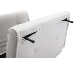 Canapé 2 Places Convertible En Tissu Bouclette Ivoire URIBIA -Canapé Soldes Boutique canape 15920489