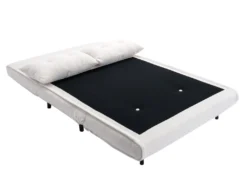 Canapé 2 Places Convertible En Tissu Bouclette Ivoire URIBIA -Canapé Soldes Boutique canape 15920499