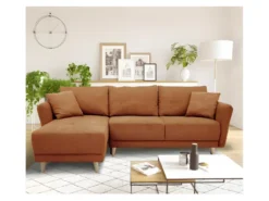 Canapé D'angle Convertible Réversible 3-4 Places CLAUDIUS - Tissu Terracotta - Coffre De Rangement - L 244 X P 158 X H 95 Cm -Canapé Soldes Boutique canape 15971847