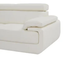 Canapé Panoramique 7 Places En Cuir ELEVANTO - Blanc - Angle Gauche -Canapé Soldes Boutique canape 15978295