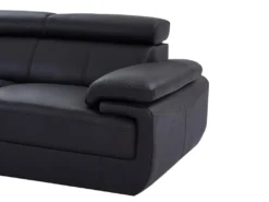 Canapé Panoramique 7 Places En Cuir ELEVANTO - Noir - Angle Droit -Canapé Soldes Boutique canape 15979297