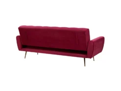 Canapé Convertible 3 Places En Velours Rouge Bordeaux SELNES 16 Canapé Convertible 3 Places En Velours Rouge Bordeaux SELNES -Canapé Soldes Boutique canape 16167345