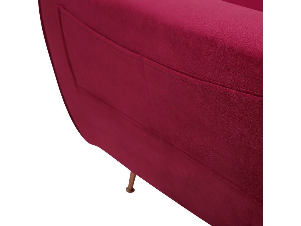 Canapé Convertible 3 Places En Velours Rouge Bordeaux SELNES 10 Canapé Convertible 3 Places En Velours Rouge Bordeaux SELNES – Image 10