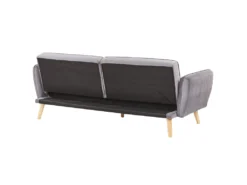 Canapé Convertible 2 Places En Velours Gris BARDU -Canapé Soldes Boutique canape 16169329