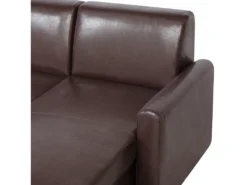 Canapé Angle à Gauche Convertible En Simili-cuir Marron Foncé 3 Places OGNA -Canapé Soldes Boutique canape 16170165