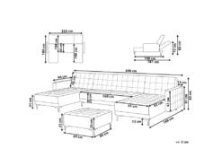 Canapé Panoramique Convertible En Cuir PU Blanc 5 Places Avec Pouf ABERDEEN -Canapé Soldes Boutique canape 16171647