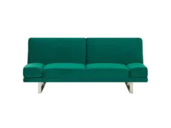 Canapé Convertible 2 Places En Velours Vert YORK