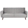 Canapé Convertible 3 Places En Velours Gris Clair SENJA