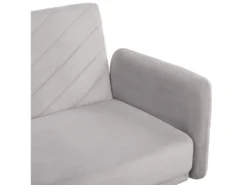 Canapé Convertible 3 Places En Velours Gris Clair SENJA -Canapé Soldes Boutique canape 16174389