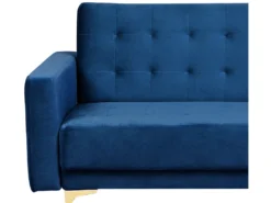 Canapé Convertible 3 Places En Velours Bleu Marine ABERDEEN -Canapé Soldes Boutique canape 16174543