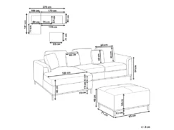 Canapé Angle à Droite En Cuir Véritable Beige Et Pouf Ottoman Housses Amovibles Oslo -Canapé Soldes Boutique canape 16180987