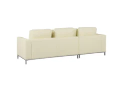 Canapé Angle à Droite En Cuir Véritable Beige Et Pouf Ottoman Housses Amovibles Oslo -Canapé Soldes Boutique canape 16180991