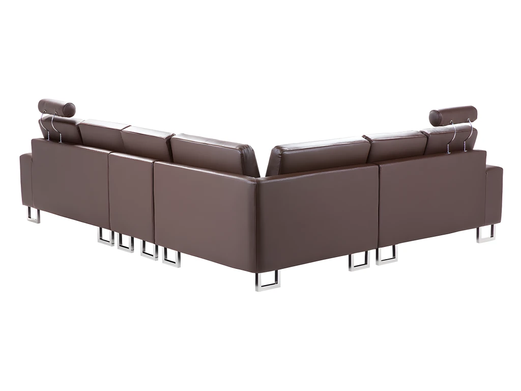 Canapé D'Angle à Droite En Cuir Marron Avec Appui-Tête Réglable Stockholm 5 Canapé D'Angle à Droite En Cuir Marron Avec Appui-Tête Réglable Stockholm – Image 5
