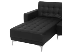 Canapé Angle à Droite Modulable Convertible Cuir PU Noir Moderne Classique Aberdeen -Canapé Soldes Boutique canape 16406949