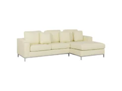 Canapé Angle à Gauche En Cuir Véritable Beige Et Pouf Ottoman Housses Amovibles Oslo -Canapé Soldes Boutique canape 16420647