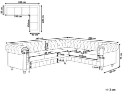 Canapé D'angle Gauche 6 Places En Cuir PU Noir CHESTERFIELD -Canapé Soldes Boutique canape 16421257