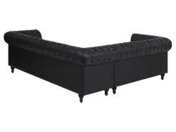 Canapé D'angle Gauche 6 Places En Cuir PU Noir CHESTERFIELD -Canapé Soldes Boutique canape 16421261