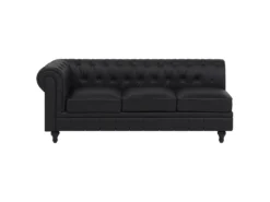 Canapé D'angle Gauche 6 Places En Cuir PU Noir CHESTERFIELD -Canapé Soldes Boutique canape 16421267