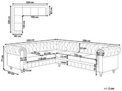 Canapé D'angle Droit 6 Places En Cuir PU Noir CHESTERFIELD -Canapé Soldes Boutique canape 16421773