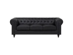 Canapé D'angle Droit 6 Places En Cuir PU Noir CHESTERFIELD -Canapé Soldes Boutique canape 16421779