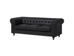 Canapé D'angle Droit 6 Places En Cuir PU Noir CHESTERFIELD -Canapé Soldes Boutique canape 16421781