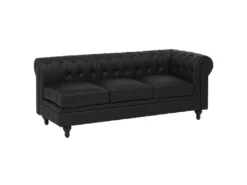 Canapé D'angle Droit 6 Places En Cuir PU Noir CHESTERFIELD -Canapé Soldes Boutique canape 16421785