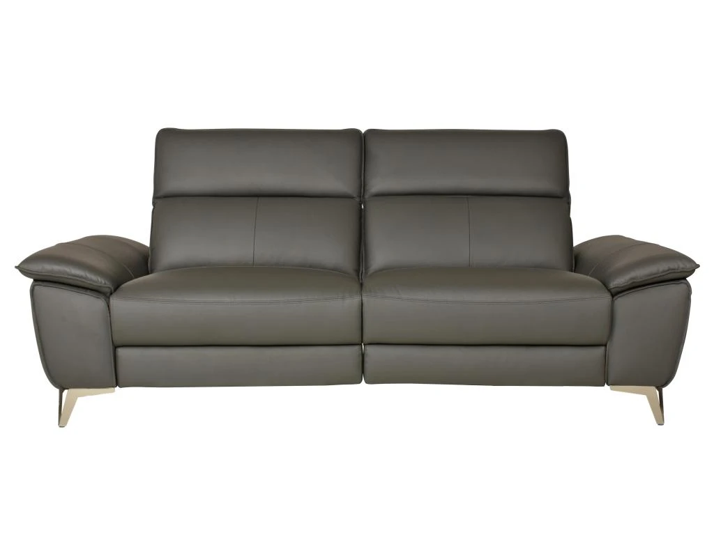 Canapé 3 Places Relax électrique En Cuir SPARTE - Anthracite 4 Canapé 3 Places Relax électrique En Cuir SPARTE - Anthracite – Image 4