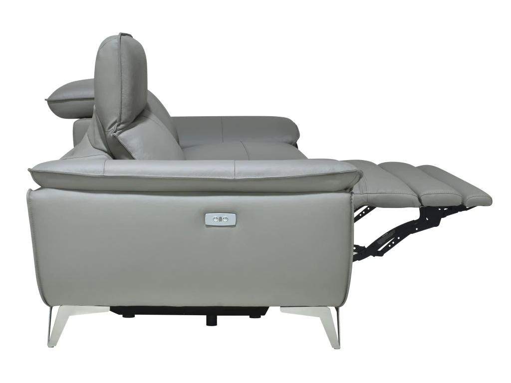 Canapé 3 Places Relax électrique En Cuir Et Simili SPARTE - Taupe 5 Canapé 3 Places Relax électrique En Cuir Et Simili SPARTE - Taupe – Image 5