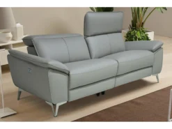 Canapé 3 Places Relax électrique En Cuir Et Simili SPARTE - Taupe