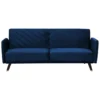 Canapé Convertible 3 Places En Velours Bleu Marine SENJA
