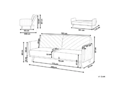 Canapé Convertible 3 Places En Velours Bleu Marine SENJA -Canapé Soldes Boutique canape 16644697