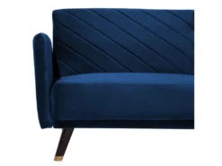 Canapé Convertible 3 Places En Velours Bleu Marine SENJA -Canapé Soldes Boutique canape 16644709
