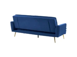 Canapé Convertible 3 Places En Velours Bleu Marine VETTRE 17 Canapé Convertible 3 Places En Velours Bleu Marine VETTRE -Canapé Soldes Boutique canape 16644879