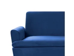 Canapé Convertible 3 Places En Velours Bleu Marine VETTRE 18 Canapé Convertible 3 Places En Velours Bleu Marine VETTRE -Canapé Soldes Boutique canape 16644881