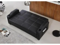 Canapé Convertible Clic Clac En Simili MIRELLA - Noir -Canapé Soldes Boutique canape 16645 1